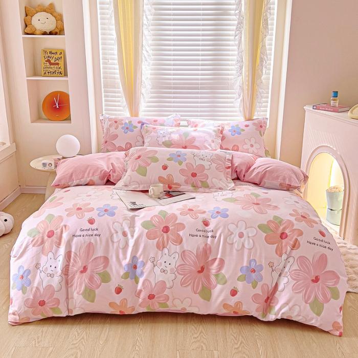 91家纺网 家纺一手货源 找家纺 （总1）安逸家纺 12868 新款全棉床单四件套学生宿舍纯棉床单款三件套