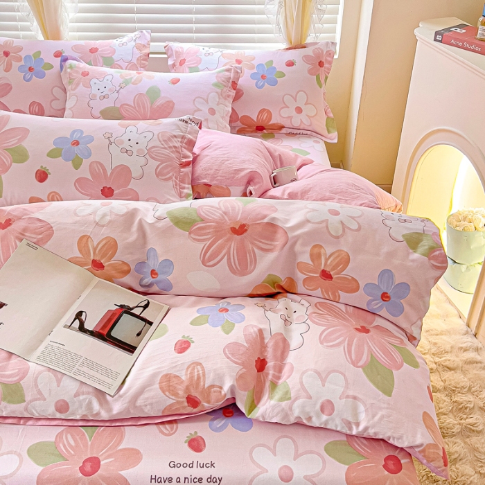 91家纺网 家纺一手货源 找家纺 （总1）安逸家纺 12868 新款全棉床单四件套学生宿舍纯棉床单款三件套