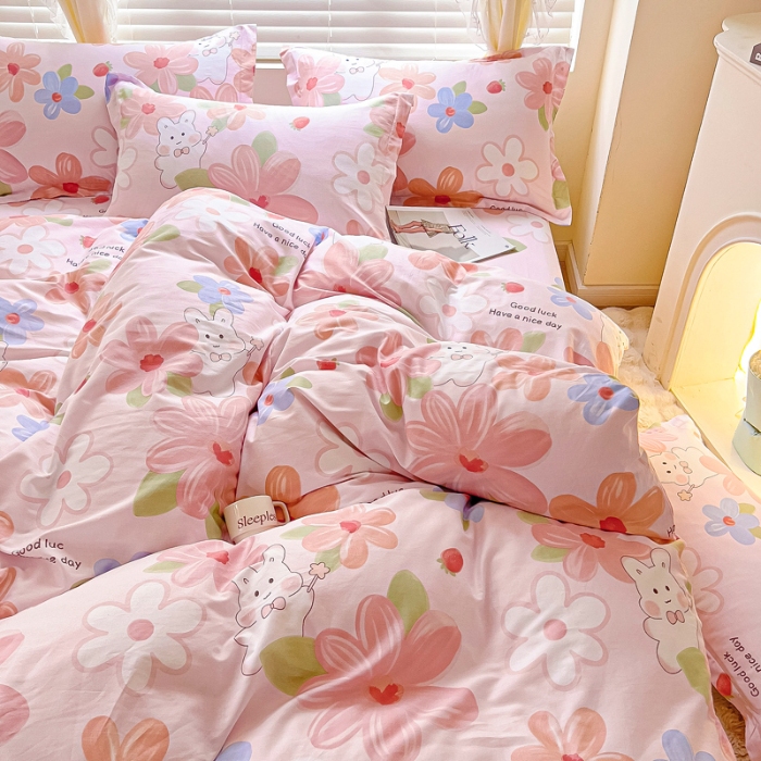 91家纺网 家纺一手货源 找家纺 （总1）安逸家纺 12868 新款全棉床单四件套学生宿舍纯棉床单款三件套