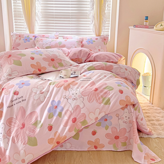 91家纺网 家纺一手货源 找家纺 （总1）安逸家纺 12868 新款全棉床单四件套学生宿舍纯棉床单款三件套