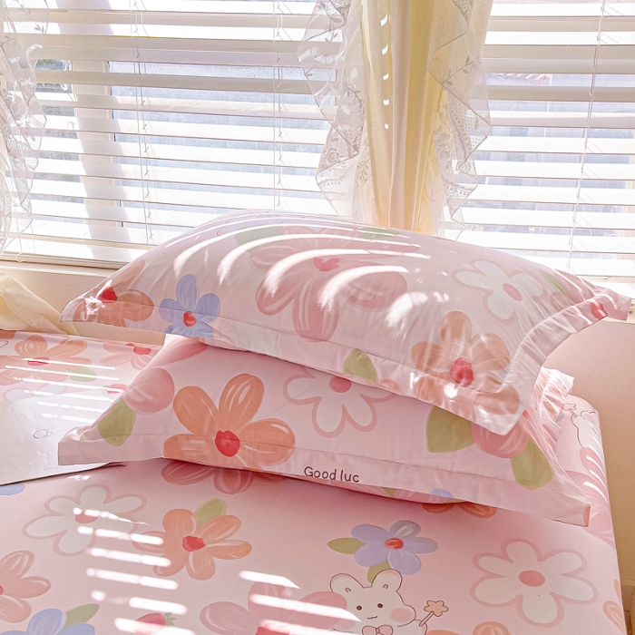 91家纺网 家纺一手货源 找家纺 （总1）安逸家纺 12868 新款全棉枕套学生宿舍纯棉枕套48x74一对