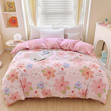 （总1）安逸家纺 12868 新款全棉被套被罩学生宿舍纯棉单被套