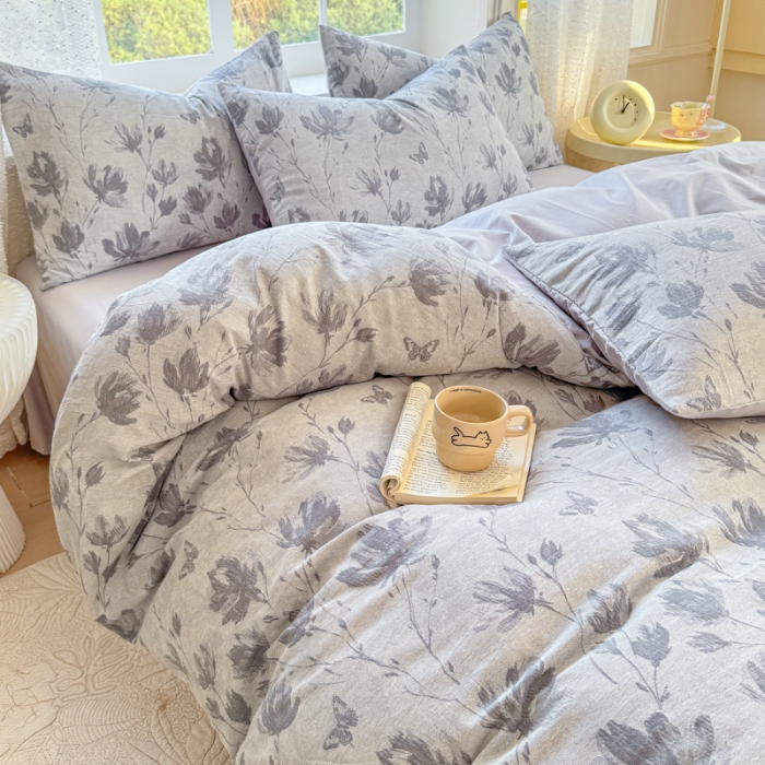 91家纺网 家纺一手货源 找家纺 （总）【疆东】2026新款A类60支全棉长绒棉纯棉色织提花四件套水洗全棉纯棉厚织提花肌理棉麻被套四件套