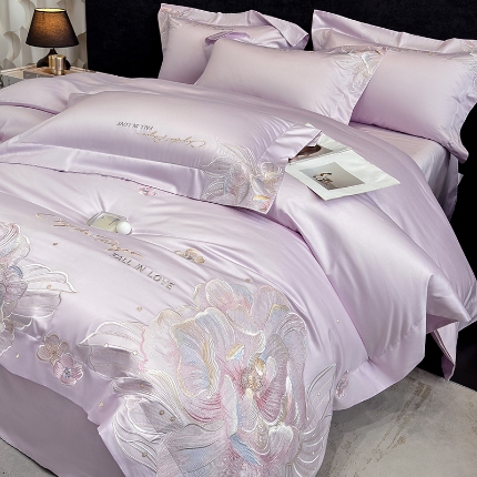 91家纺网 家纺一手货源 找家纺 （总）星蕴家纺 2026新款正宗澳棉长绒棉贡缎四件套-晨曦