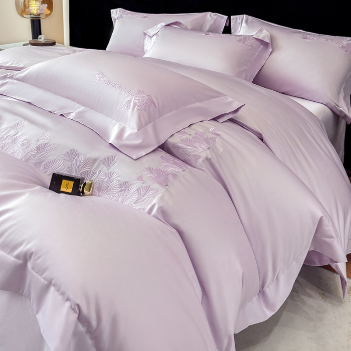 91家纺网 家纺一手货源 找家纺 （总）星蕴家纺 2026新款贡缎长绒棉纯色四件套-多米