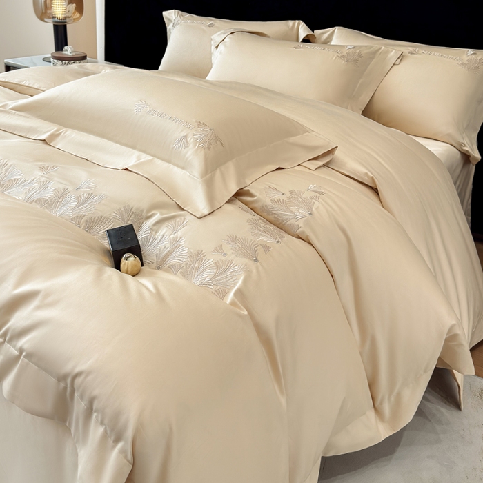 91家纺网 家纺一手货源 找家纺 （总）星蕴家纺 2026新款贡缎长绒棉纯色四件套-多米