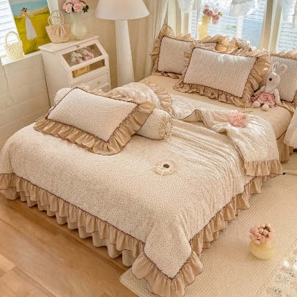 91家纺网 家纺一手货源 找家纺 （总）漫布云家纺 2026春夏超柔云朵棉夏被床盖款四件套-安妮系列