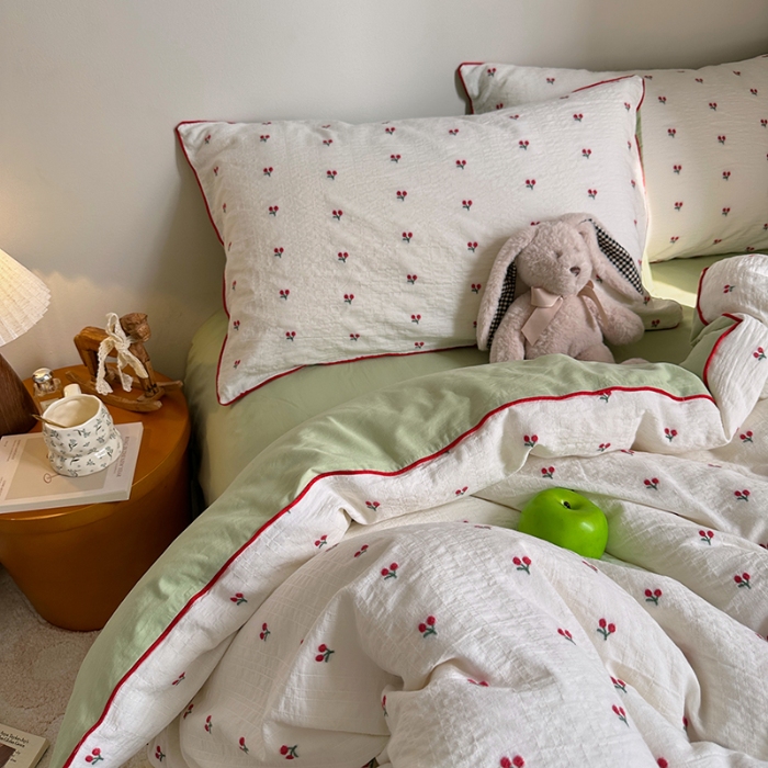 91家纺网 家纺一手货源 找家纺 （总）艾咪-Amy ntmy 2026新款嵌条边全棉纯棉色织小提花四件套