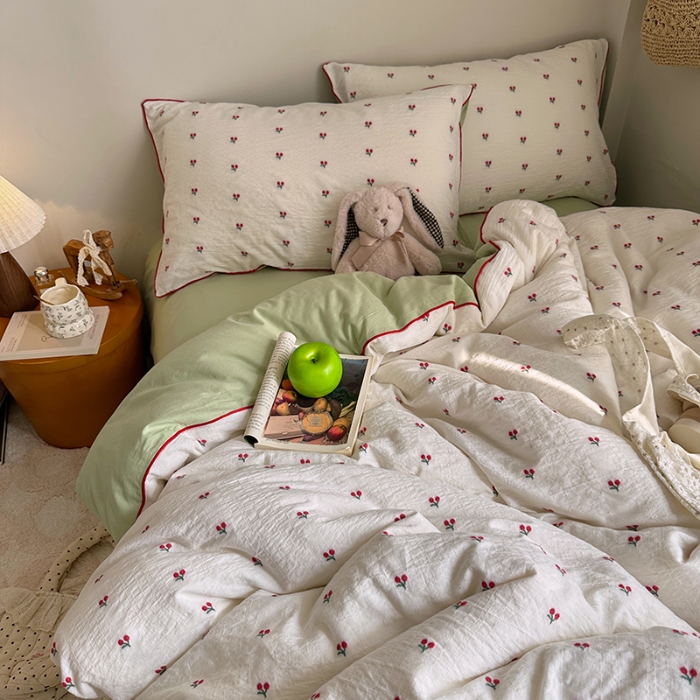 91家纺网 家纺一手货源 找家纺 （总）艾咪-Amy ntmy 2026新款嵌条边全棉纯棉色织小提花四件套