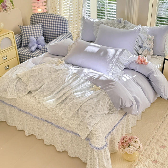 91家纺网 家纺一手货源 找家纺 （总）漫布云家纺 2026新款春夏超柔云朵棉床盖款四件套-艾洛花园系列