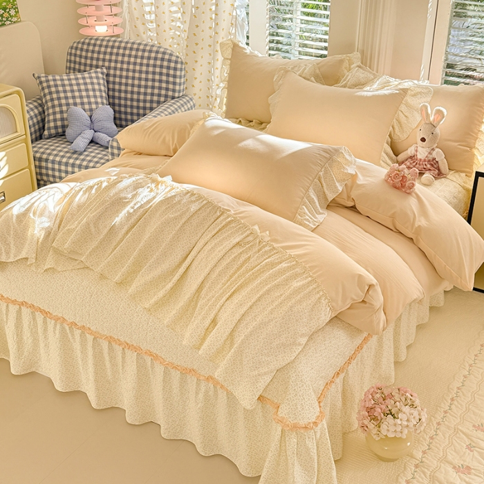 91家纺网 家纺一手货源 找家纺 （总）漫布云家纺 2026新款春夏超柔云朵棉床盖款四件套-艾洛花园系列