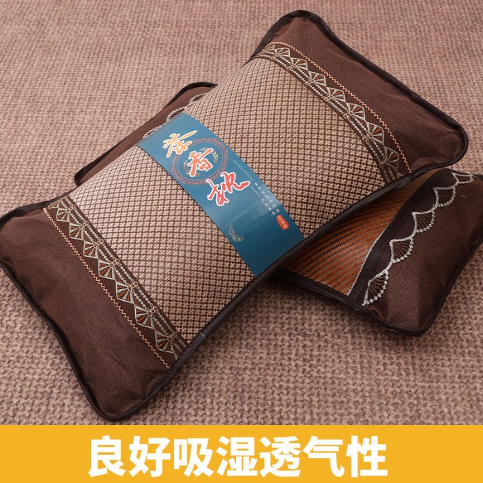 91家纺网 家纺一手货源 找家纺 （总）夏季凉席枕头藤席枕套冰丝凉感护颈椎枕礼品团购促销会销礼盒装