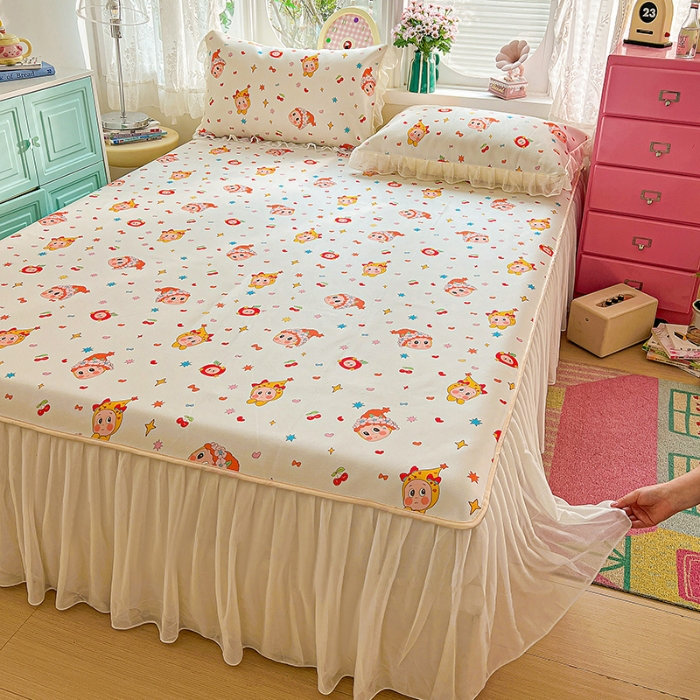 91家纺网 家纺一手货源 找家纺 （总）2026新品冰丝凉席四件套印花凉感冰感丝席子三件套花边床裙凉席套件