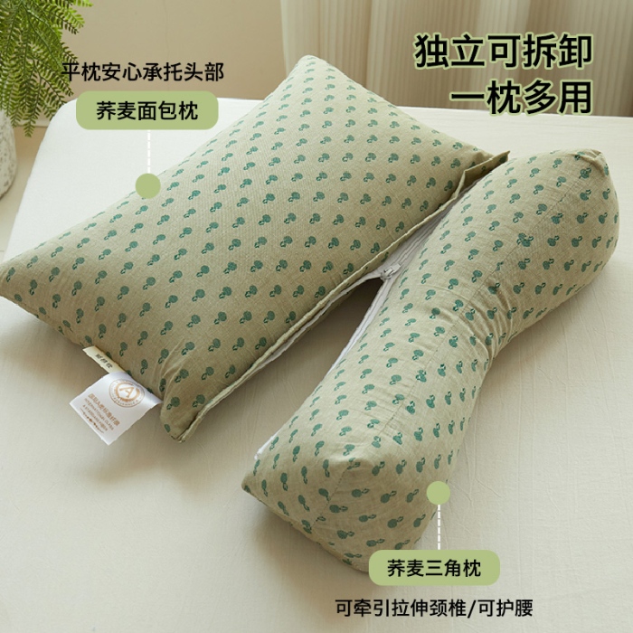 91家纺网 家纺一手货源 找家纺 （总）2026新款  透气明目荞麦枕芯枕头  甜荞麦护颈学生成人枕头全棉荞麦枕芯