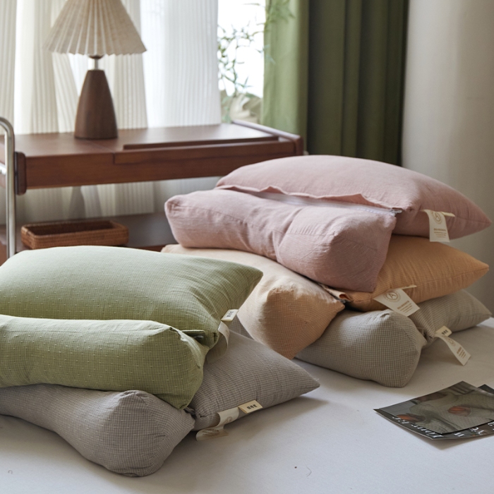 91家纺网 家纺一手货源 找家纺 （总）2026新款  明目透气荞麦枕芯枕头  全荞麦护颈枕芯全棉荞麦按摩清热学生成人枕芯