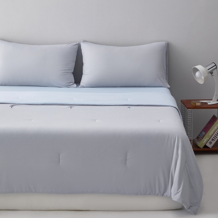 91家纺网 家纺一手货源 找家纺 （总）白冰熊 锦氨凉感床笠三件套 夏被四件套 A类可水洗机洗