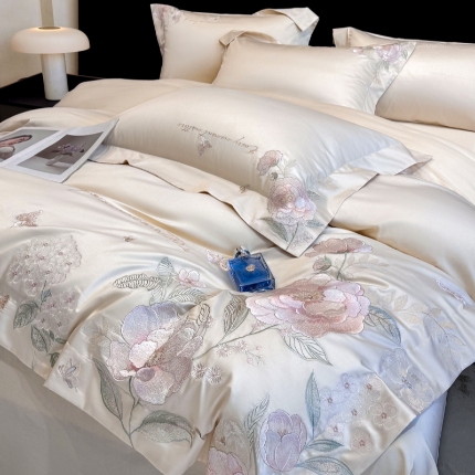 91家纺网 家纺一手货源 找家纺 （总）星蕴家纺 2025新款A类贡缎纯色长绒棉纯棉全棉四件套-多伦多