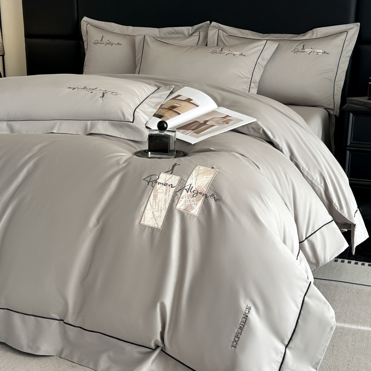 91家纺网 家纺一手货源 找家纺 （总）新方向 【控价 提供买家秀】2026新款 刺绣50s双股全棉贡缎长绒棉四件套-哈德森(控价 标准328元 加大348元)