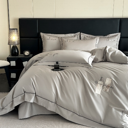 （总）新方向 【控价 提供买家秀】2026新款 刺绣50s双股全棉贡缎长绒棉四件套-哈德森(控价 标准328元 加大348元)