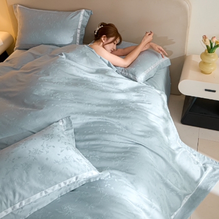 （总）新方向 【控价 提供买家秀】2026新款提花50s双股全棉贡缎长绒棉四件套-繁花（控价 标准338元 加大358元）