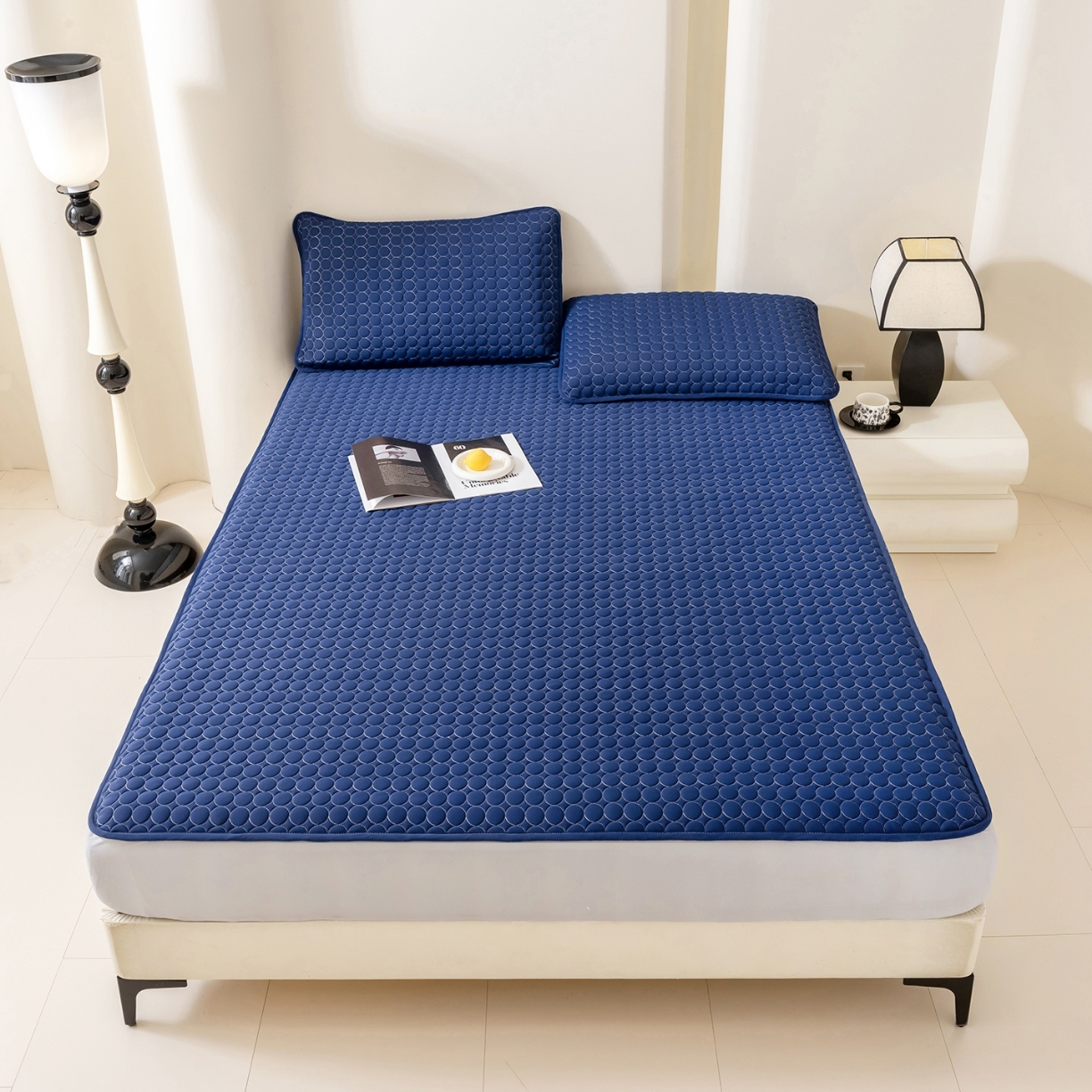 91家纺网 家纺一手货源 找家纺 （总）高端可机洗硅胶凉席床笠三件套凉感凉席深睡眠 夏季纯色凉席 乳胶凉席 冰丝凉席 软席 凉席 凉席