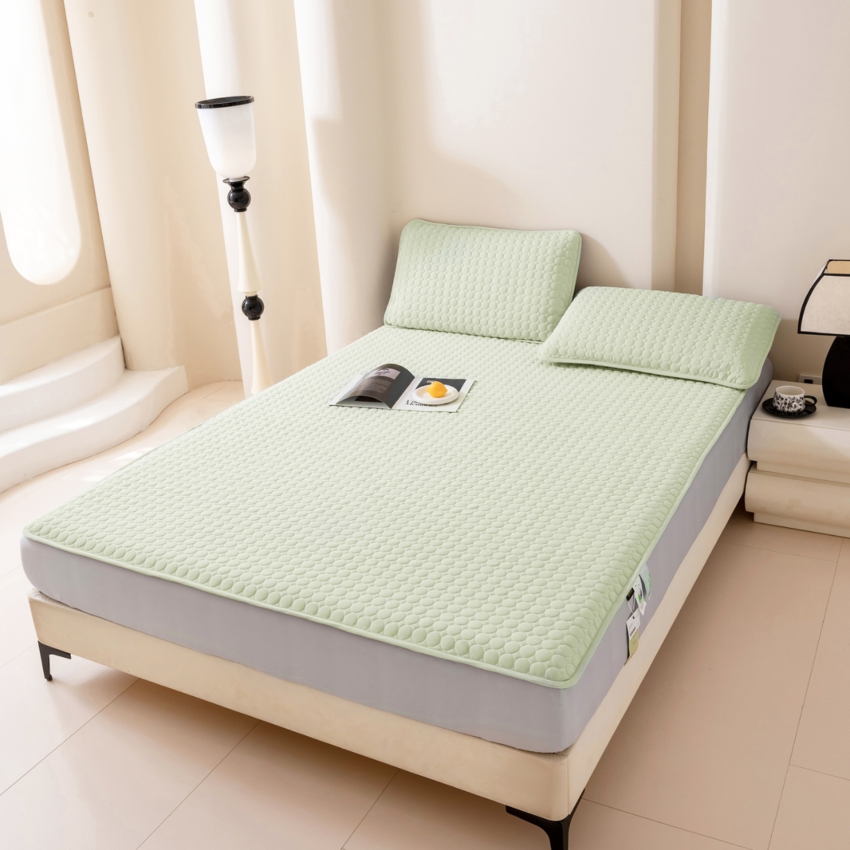 91家纺网 家纺一手货源 找家纺 （总）高端可机洗硅胶凉席床笠三件套凉感凉席深睡眠 夏季纯色凉席 乳胶凉席 冰丝凉席 软席 凉席 凉席