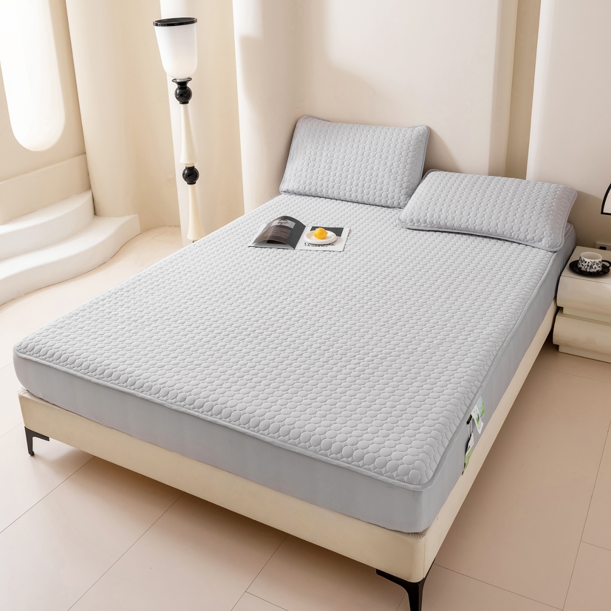 91家纺网 家纺一手货源 找家纺 （总）高端可机洗硅胶凉席床笠三件套凉感凉席深睡眠 夏季纯色凉席 乳胶凉席 冰丝凉席 软席 凉席 凉席