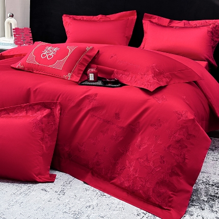 91家纺网 家纺一手货源 找家纺 （总）星蕴家纺 2026新款高档全棉婚庆四件套