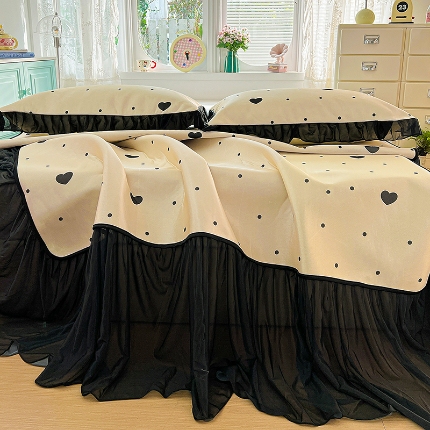 91家纺网 家纺一手货源 找家纺 （总）2026新款冰丝床裙款凉席四件套可配同款花边韩式凉感丝夏被轻奢可机洗水洗高密冰丝凉席三件套软席