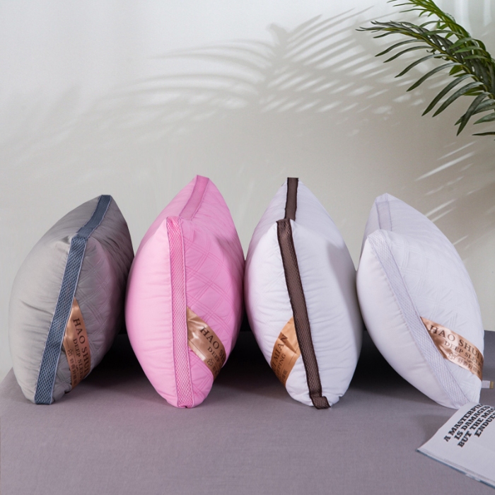 91家纺网 家纺一手货源 找家纺 （总）兴丝露枕芯 亲肤绗缝三线格枕芯 羽丝枕 舒适枕 中高枕 成人枕头 宿舍枕芯