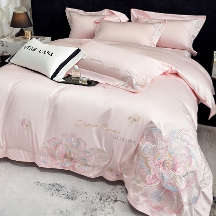 91家纺网 家纺一手货源 找家纺 （总）星蕴家纺 2026新款正宗澳棉长绒棉贡缎四件套-晨曦