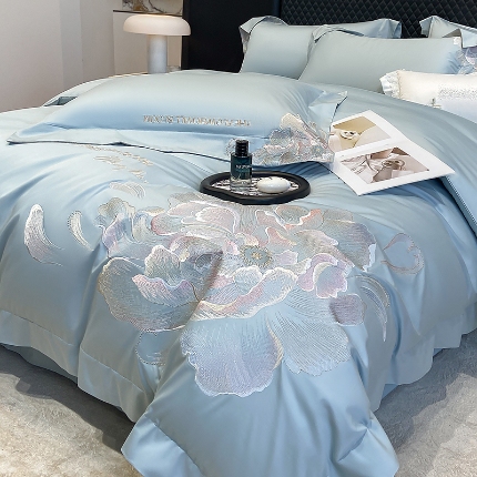 （总）星蕴家纺 2026新款澳棉纯棉正宗长绒棉刺绣四件套-绽放