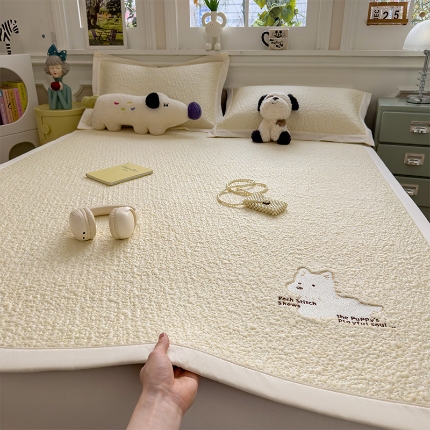 （总）几禾 2026春夏新款双泡刺绣款凉席席子空调软席