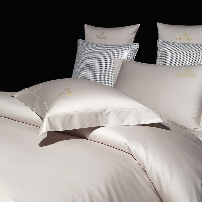 91家纺网 家纺一手货源 找家纺 （总）100支皇妃缎100%全棉烫片纯色四件套长绒棉