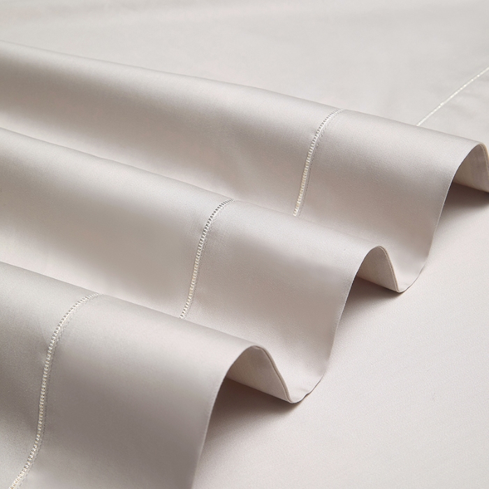 91家纺网 家纺一手货源 找家纺 （总）100支皇妃缎100%全棉烫片纯色四件套长绒棉