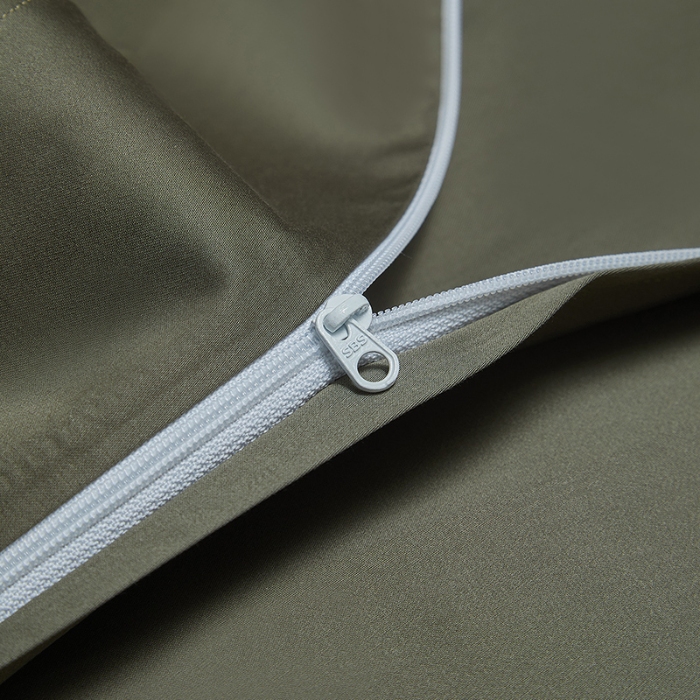 91家纺网 家纺一手货源 找家纺 100支皇妃缎100%全棉烫片纯色四件套长绒棉 永恒橄榄绿