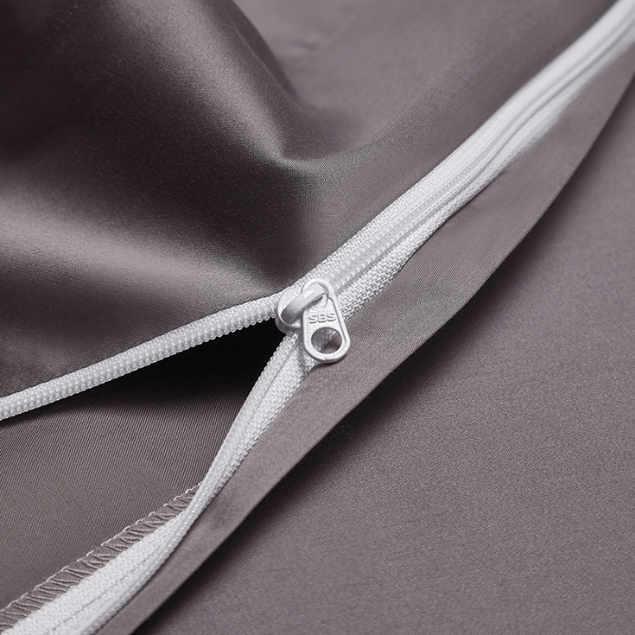 91家纺网 家纺一手货源 找家纺 100支皇妃缎100%全棉烫片纯色四件套长绒棉 永恒咖灰