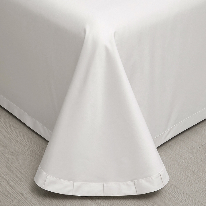 91家纺网 家纺一手货源 找家纺 100支皇妃缎100%全棉烫片纯色四件套长绒棉 永恒米白