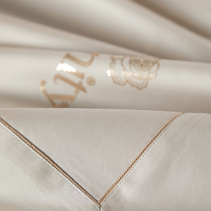 91家纺网 家纺一手货源 找家纺 100支皇妃缎100%全棉烫片纯色四件套长绒棉 永恒米驼