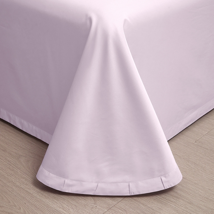 91家纺网 家纺一手货源 找家纺 100支皇妃缎100%全棉烫片纯色四件套长绒棉 永恒芋紫