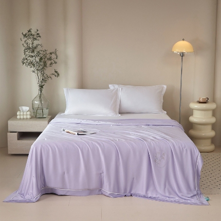 100%竹纤维夏被100%桑蚕丝填充 云雾紫