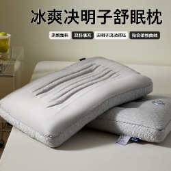 91家纺网 家纺一手货源 找家纺 （总）2026新款  清凉透气决明子护颈枕芯枕头 冰爽决明子凉感按摩成人枕芯学生枕头,冰爽决明子舒眠枕/只,冰爽决明子舒眠枕/对
