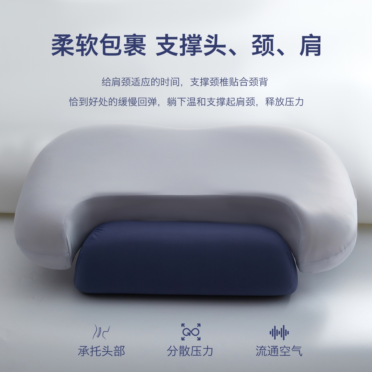 91家纺网 家纺一手货源 找家纺 （总）2026新款 双向牵引记忆枕芯慢回弹枕头  深睡零压牵引护颈枕芯记忆棉成人学生枕头