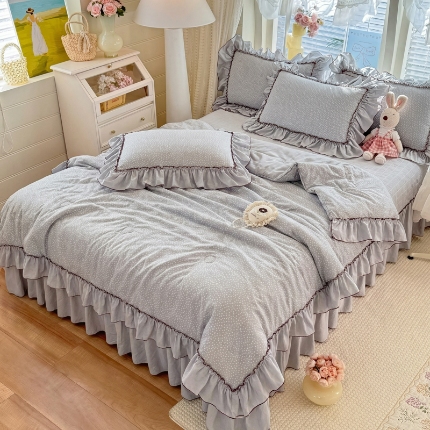 91家纺网 家纺一手货源 找家纺 （总）苏米娜家纺SUMINA 2026春夏超柔云朵棉夏被床盖款四件套-安妮系列