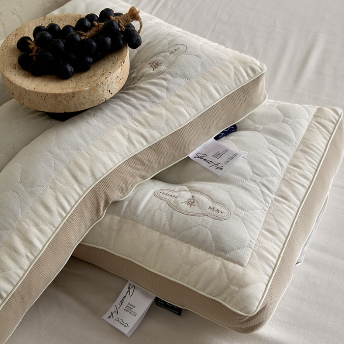 91家纺网 家纺一手货源 找家纺 （总）2026新款  亚麻透气荞麦健眠护颈枕芯枕头 深睡明目荞麦学生成人枕芯