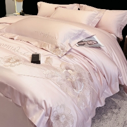 91家纺网 家纺一手货源 找家纺 （总）星蕴家纺 2026新款A类新疆全棉刺绣四件套-千禧,千禧粉,高级灰,浅香槟,奶昔白