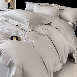 91家纺网 家纺一手货源 找家纺 （总）星蕴家纺 2026新款贡缎长绒棉纯色四件套-多米,多米-山灰色,多米-优雅紫,多米-香槟金,多米-珍珠白