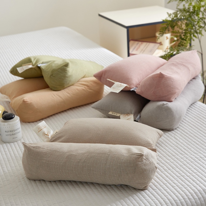 91家纺网 家纺一手货源 找家纺 （总）2026新款   全棉条纹生态荞麦组合枕三角牵引组合枕头枕芯