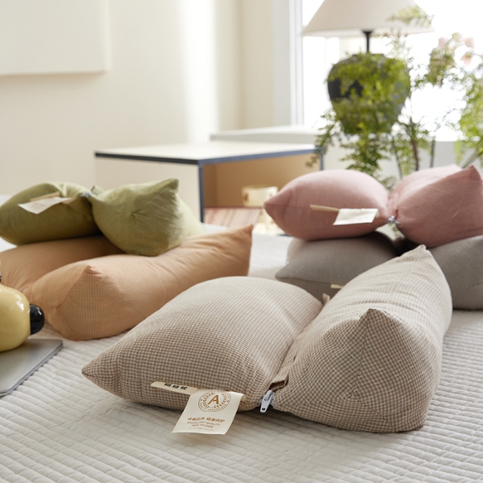 91家纺网 家纺一手货源 找家纺 （总）2026新款   全棉条纹生态荞麦组合枕三角牵引组合枕头枕芯