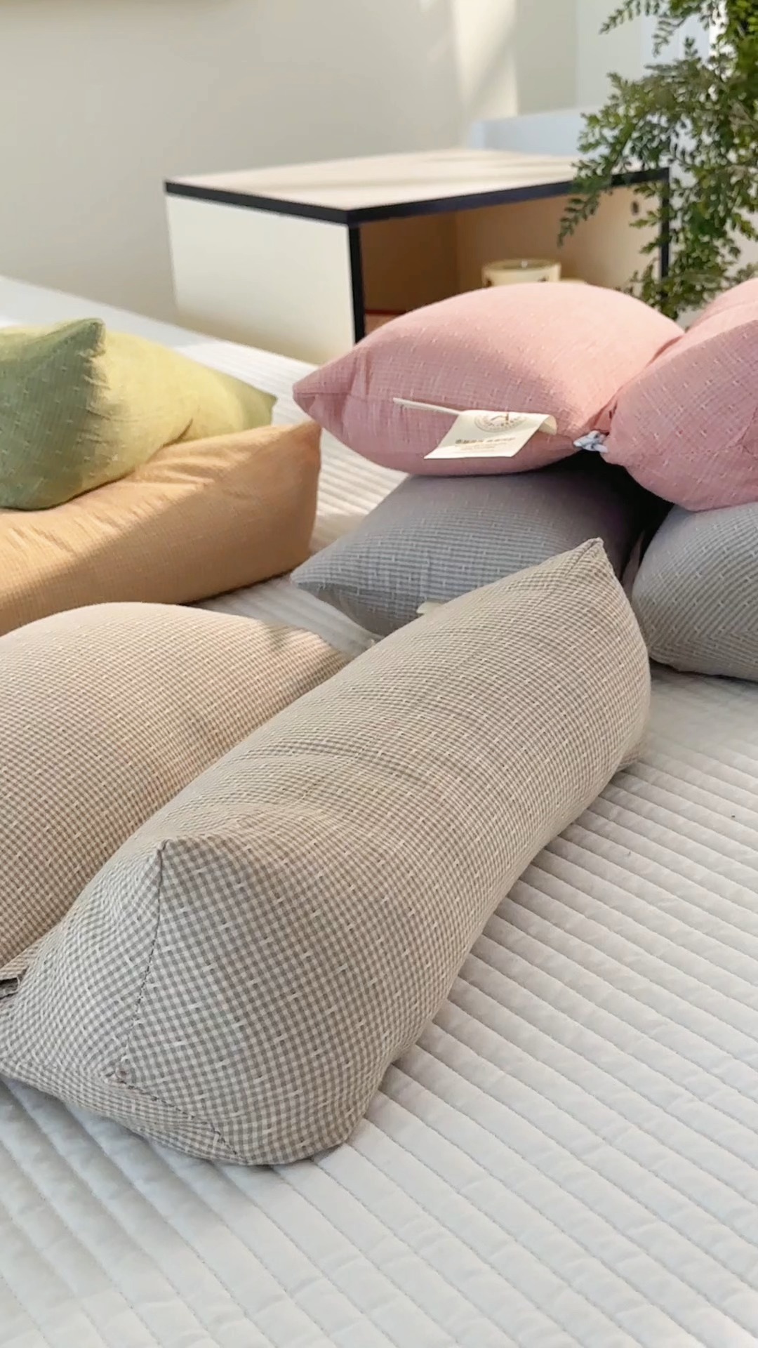 91家纺网 家纺一手货源 找家纺 （总）2026新款   全棉条纹生态荞麦组合枕三角牵引组合枕头枕芯